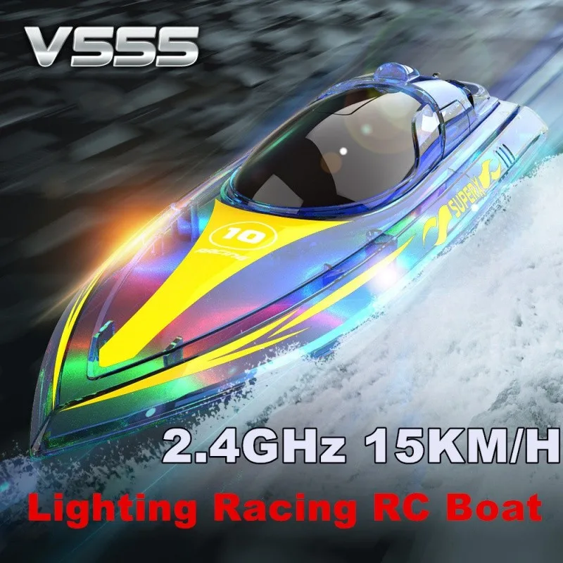 

Rc Boat With Case V555 Charging High-Speed Remote Control Speedboat Wireless Electric Adults And Kids Water Toy Boat Model