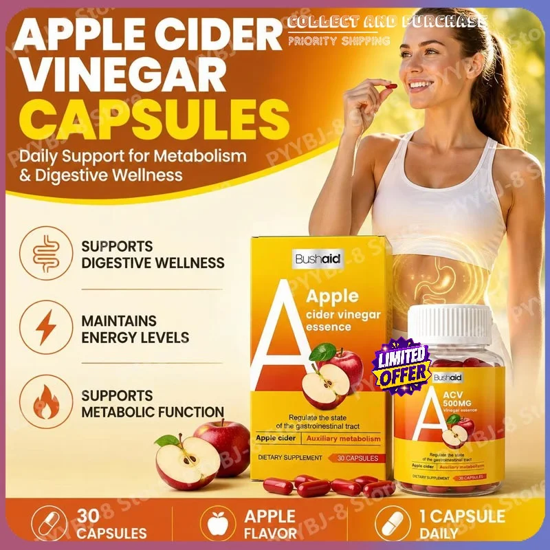 30 Capsules Apple Cider Vinegar with L-Carnitine Energy Maintenance Green Tea Extract (85% Catechins) for Health Support