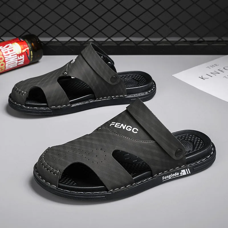 Baotou sandal male tide outdoor sports casual sandals slippers new summer breathable men's beach shoes dual-use driving shoes