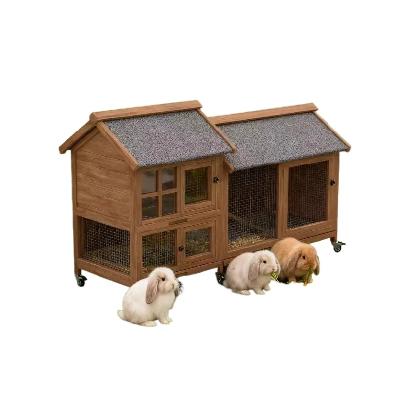Solid wood pet viewing cage, outdoor chicken coop house, exhibition garden kindergarten