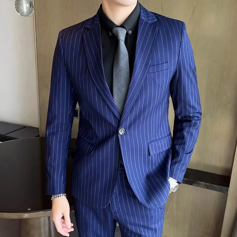 New S-5XL (suit + Trousers) Men's High-quality Suit Business Professional Youth Casual Office Worker Formal Dress Two-piece Suit