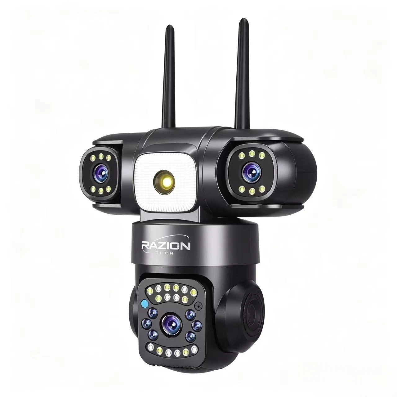 Kamera zewnętrzna WiFi 15MP, 8K HD, trzy obiektywy, kamera bezpieczeństwa 5G i 2.4G WiFi, kamera IP PTZ, obiektyw z 10-krotnym zoomem cyfrowym, kolorowe widzenie nocne, dwukierunkowe audio, — 2