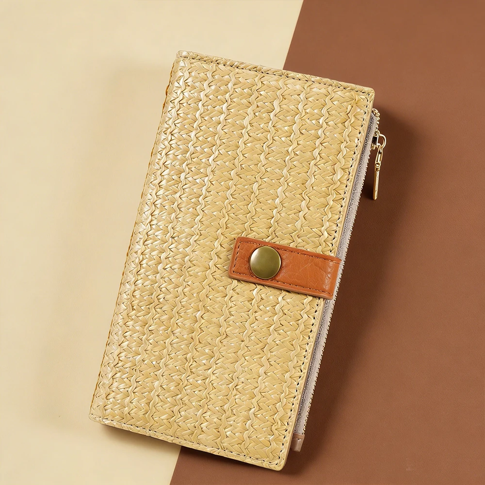 

Новые женские длинные кошельки большой емкости, зажимы для карт, высококачественные женские кошельки на молнии, тканые текстурные сумки, сумка для карт для девочек