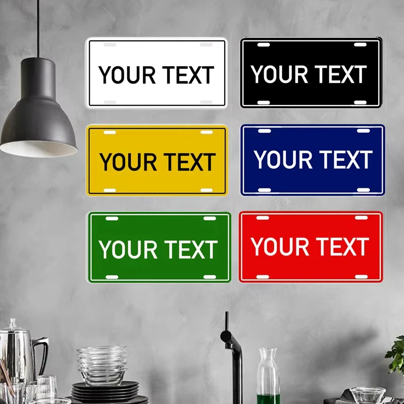 Personalisiertes 15x30cm Textschild, Metallblech, Koreanisches Individuelles Logo-Kunstposter für Bar, Büro, Zimmer und Gartendekoration