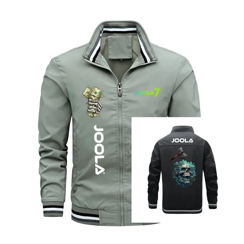 

Trendy Men's JOOLA 7 Printed Windbreaker Stand Collar Casual Sport Jacket