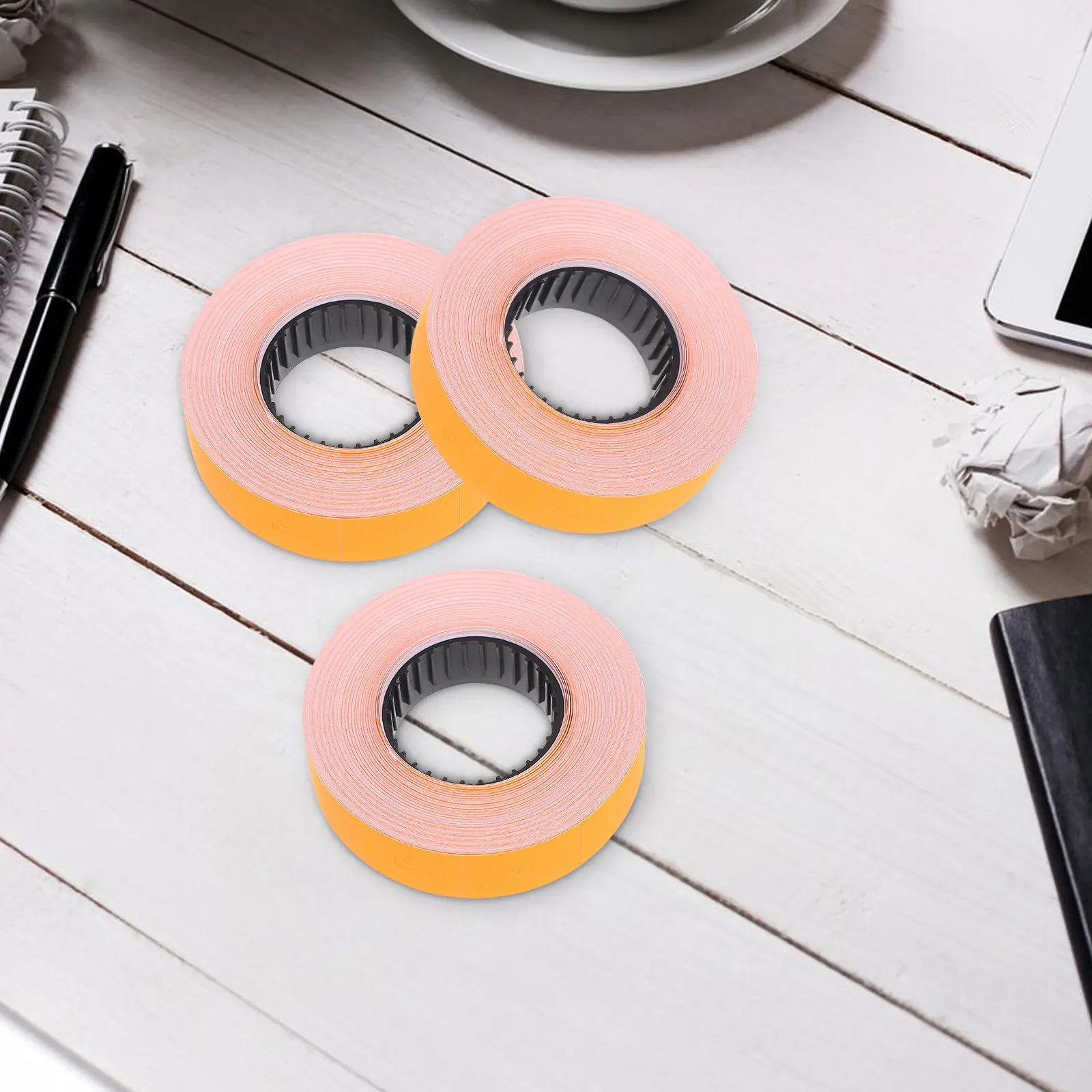 

10 Rolls -6600 Price Label Paper Roll Orange Dual Row Label Marker Paper for Pricing Labeler Accessories Retail Tags