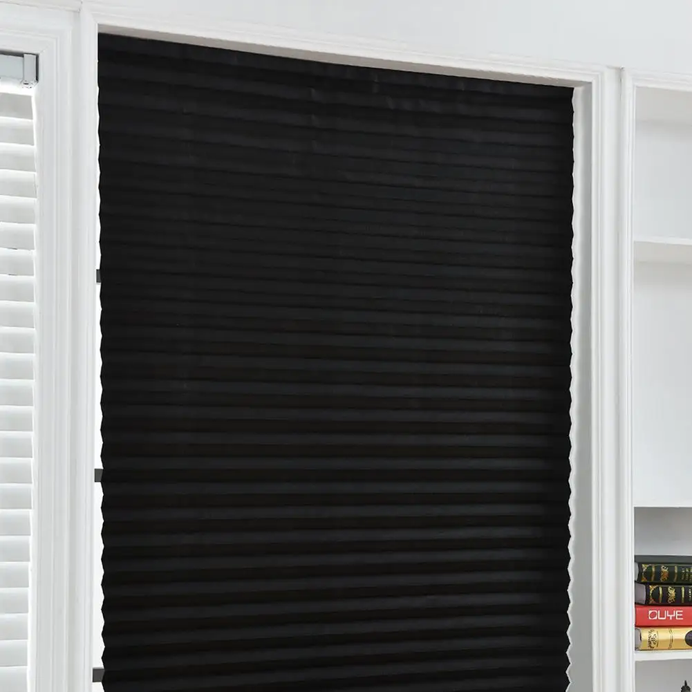 Pleated Blinds Curtains Self-Adhesive Semi-Blackout Windows Kitchen Home Door for Household Living Room Accessories
