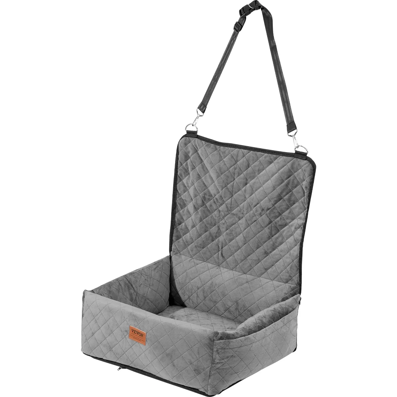 犬用ブースターカーシート ペット用カーシート 小型犬・中型犬用 最大40ポンドまで グレー