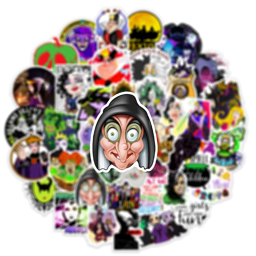 Autocollants Disney Maleficent, 10/30/50 pièces, autocollants de sorcière de dessin animé d'horreur, papeterie pour téléphone, autocollant Graffiti pour carnet de notes, jouet pour enfants