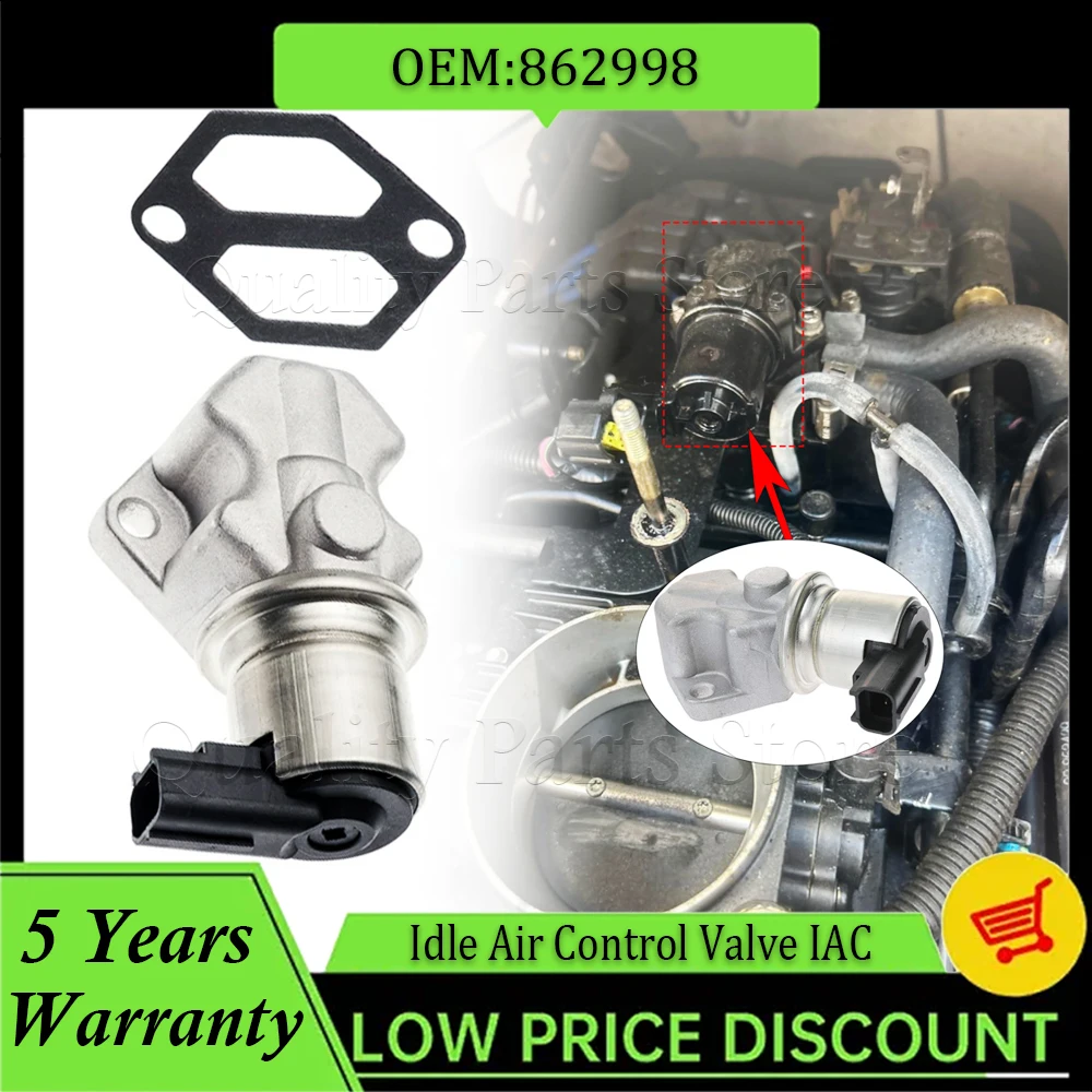 1PC Idle Air Control Valve IAC For Mercury Marine MerCruiser MPI V6 V8 5.0 5.7 350 496 MAG 862998 18-7701 27-863112 27-8M0119616