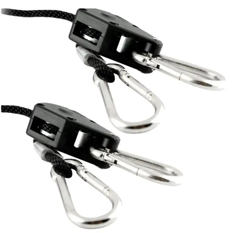 2Pcs 1/8 "Pulley Tali Ratchet 150lb Berat Mengunci Gantungan Mengangkat Lanyard untuk Tenda Kamar Fan Tumbuh Tanaman Berkemah hiking