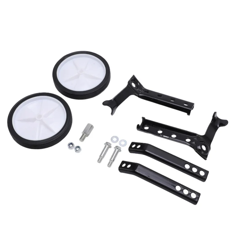 عجلات تدريب الدراجة قابلة للتعديل من البلاستيك الصلب لركوب الدراجات مجموعة عجلات دعم مساعدة للأطفال من سن 18 إلى 24 بوصة باللون الأسود #5