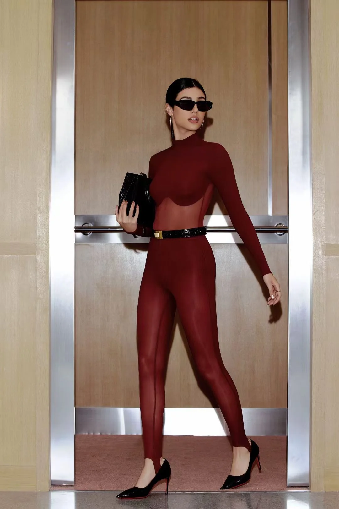 

Сексуальное боди See-tough Me, нижнее белье с накладкой на грудь, длинные брюки, нейлоновая ткань с высокой талией, прямой крой