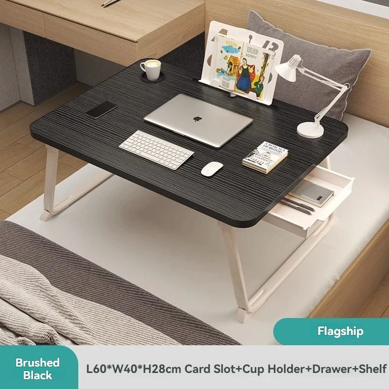 Foldable Small Table Dormitory Study Desk Student Computer Desk Cup Holder Drawer Bookshelf Computer Table Office Furniture