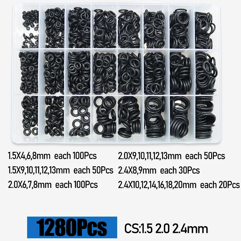 O-Ring CS 1,0 1,5 bis 4,0 mm Dichtungsscheibe Nitrilkautschuk O-Ring Wasserhahn Sanitärdichtungen Ölbeständiges Hochtemperatur-O-Ring-Set – Detail 13