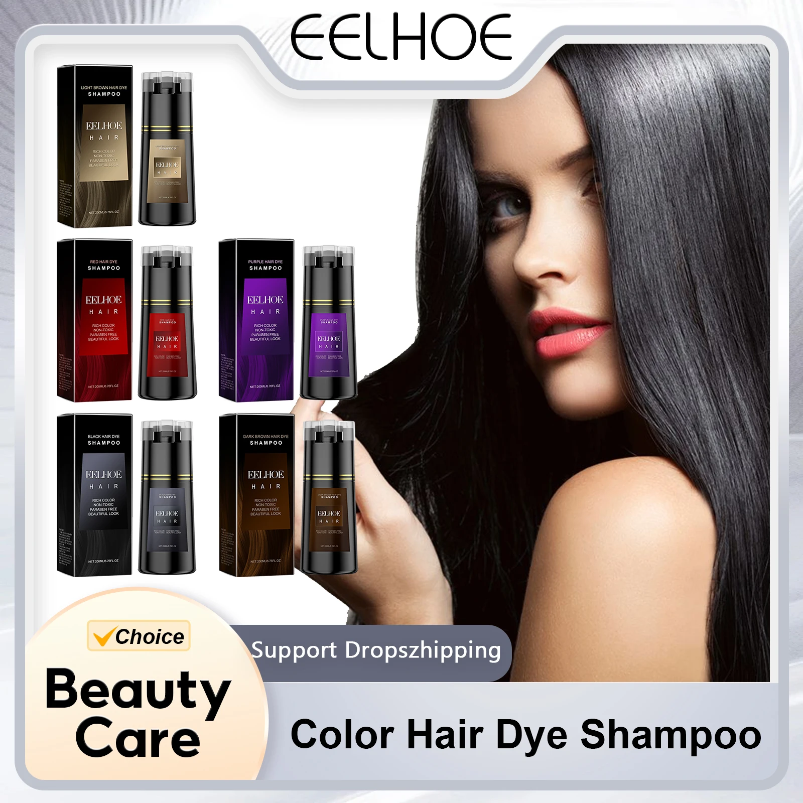 

EELHOE Ginseng Extract Shampoo Color Hair Dye Moisturize Dry Hair Strengthening and Growth Black Sesame Darkening Hair Shampoo