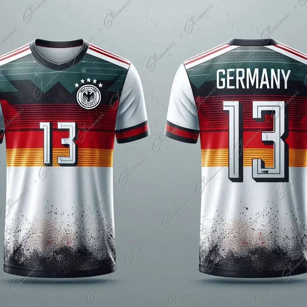 Soccer Jersey Short Sleeves German Style Pop Kids Youth Training And Competition Tops Football Shirt Men's Football Shirts Team