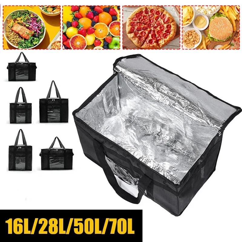 70L Insulated Thermal Cooler Bag Insulation To Keep Cold Large Capacity Portable Lunch Bag Zip Picnic Camping Tin Foil Food Bags