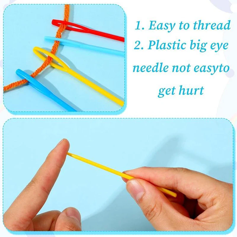 50/100 قطعة إبر سترة 7 سنتيمتر حجم متعدد الألوان البلاستيك كبير العين الكروشيه خياطة إبرة للحرف الملابس الأحذية غرزة إبرة ZYF #5