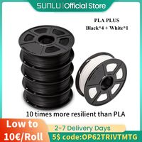 SUNLU PLA+ Filament 3D Printer Filamen PLA PLUS 1KG A Roll 1.75MM Filament Buy 4 Rolls Get 1 Roll Free Gift on 328 Live