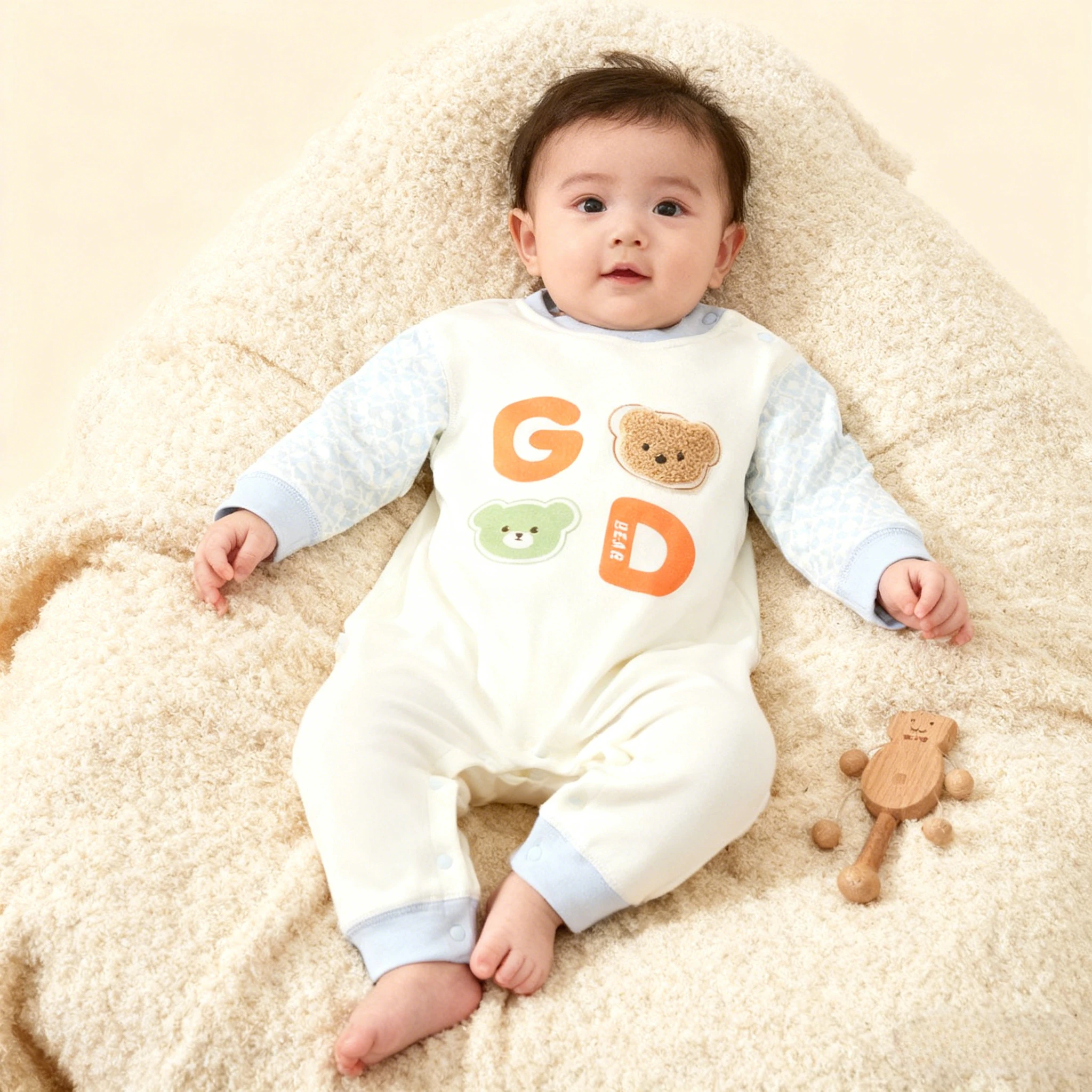 

Unisex Newborn Long-Sleeve Onesies Clothing for Four Seasons Girls' Cute Letter Rompers Boys' Outings Clothes -GOOD