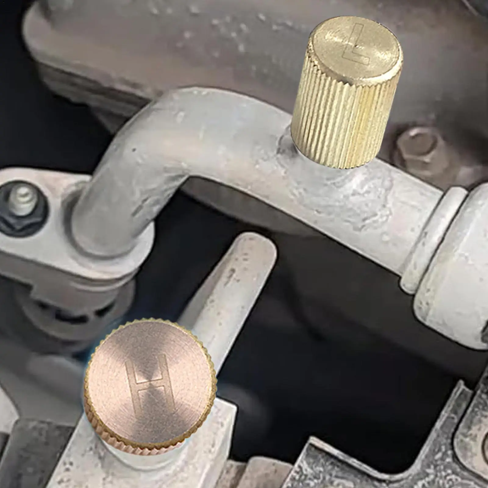 AC Low/high Pressure Port Caps Copper Dustproof Leakproof Air Conditioning Valve Cover R134a Fitting For Car Auto HVAC System