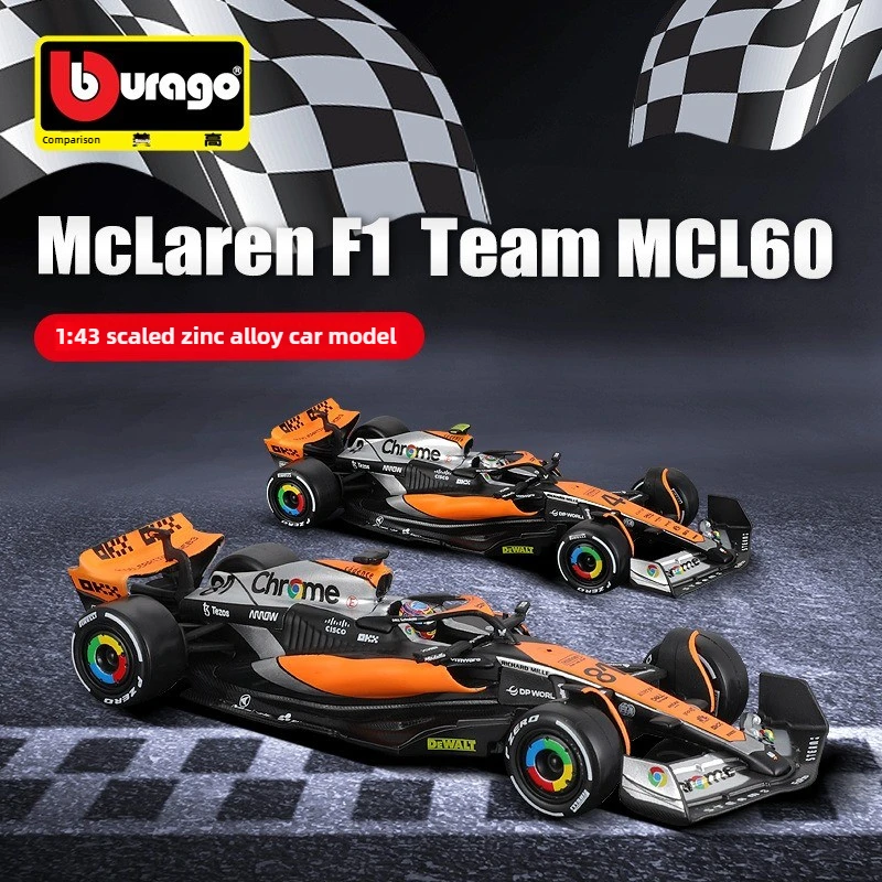 

Bburago 1:43 2023 McLaren F1 Models MCL60 Racing Alloy Car Toy 4# Lando Norris 81# Oscar Piastri Gift Collection