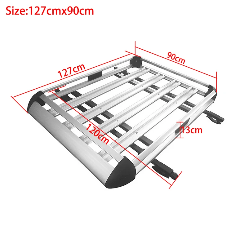 160/140/127CM Aluminum Alloy Cargo Carrier Basket/Cargo Roof Rack with Bars Thickening Roof Frame Modified For SUV Universal