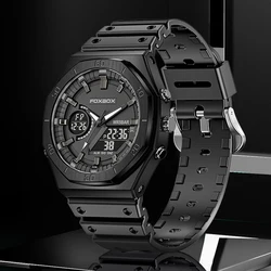 Foxbox Top Merk Luxe Heren Horloges Waterdichte Dubbele Display Horloge Led Wekker Horloge Voor Mannen Sport Horloge Mannen Nieuwe + Box