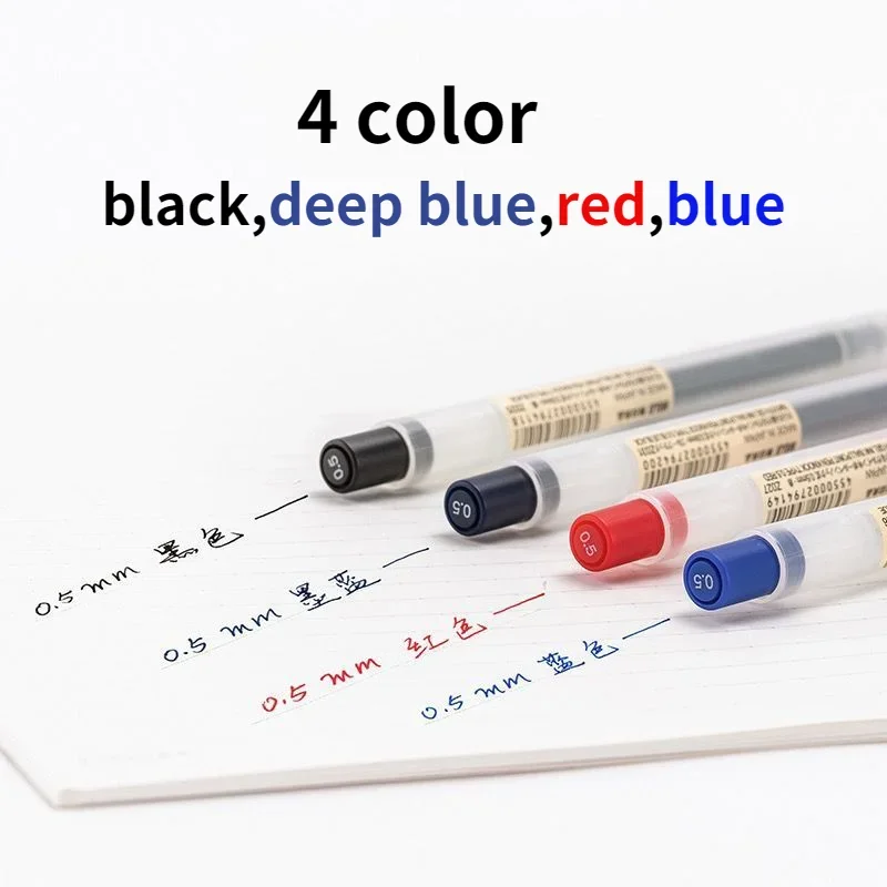 3Pcs MUJIs Style Press Gel Pen 0.5mm Student Exam Office Signature Writing Pens Japan Ink Press Pen Business Japanese Stationery