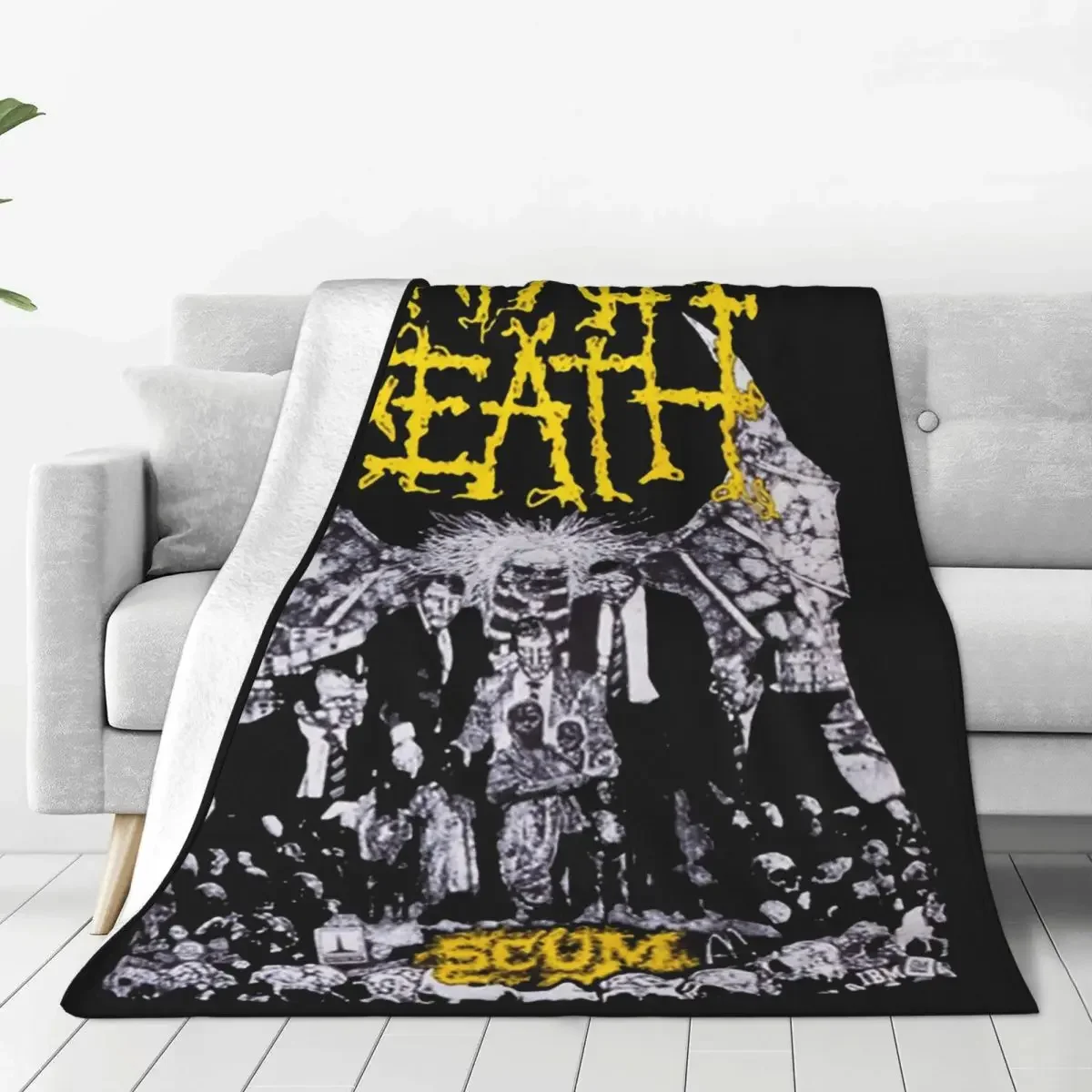 Napalm Death Black Metal Band Merch Blanket Fleece Bed Throw Blankets Relax Warm for Travel Pluszowa cienka kołdra