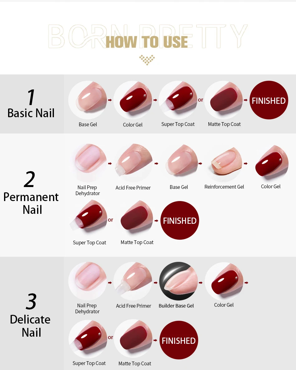 BORN PRETTY 15 ml Super Top Coat für Gel-Nagellack 45 Tage Verstärkungsgel Bulider Base Gel Langlebiger Gel-Lack zum Einweichen – Detail 10