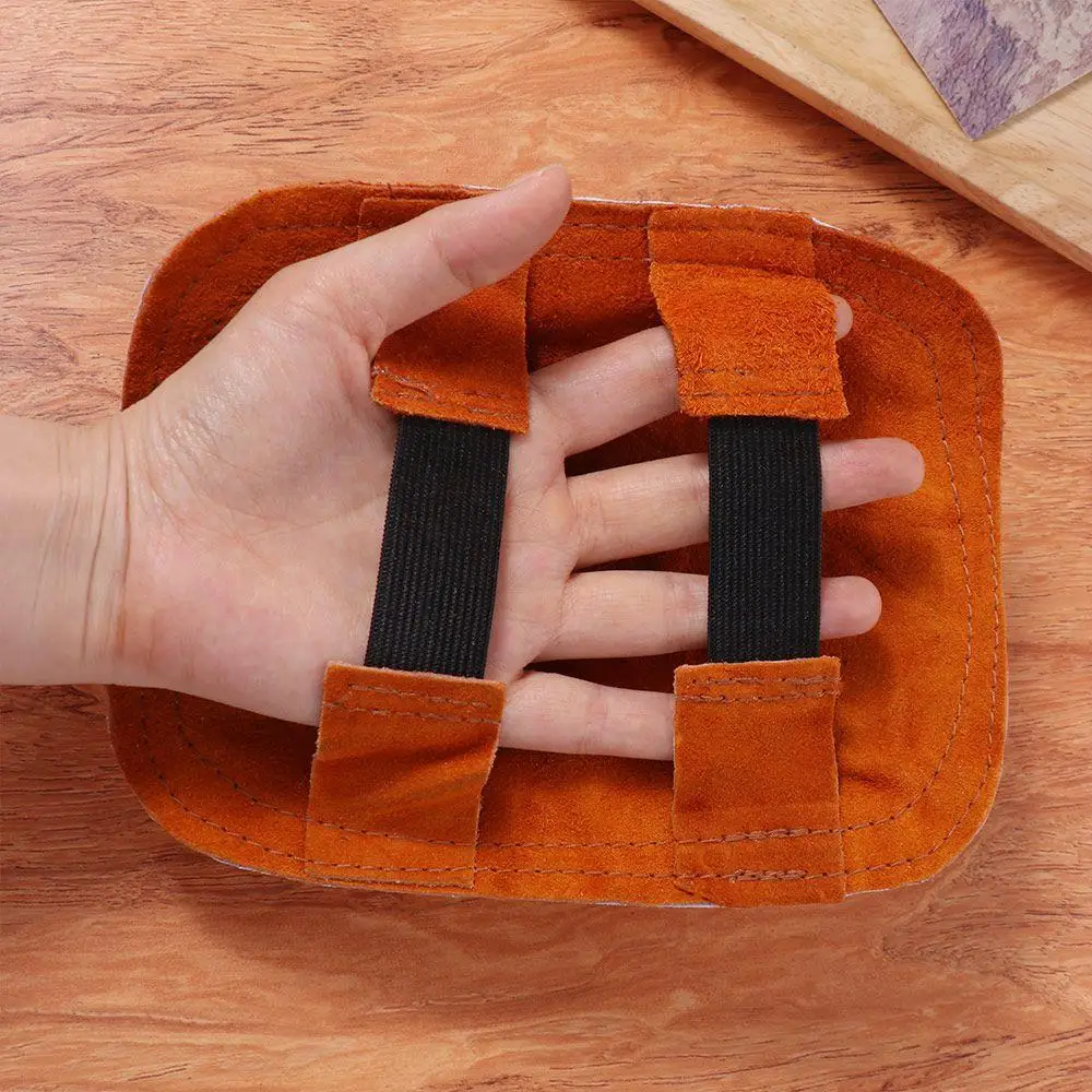 Hittebestendig Lashandschoenen Pad Brandwerende Verdikking Gealuminiseerde Achterkant Lashand Pad Koeienhuid Aluminiumfolie