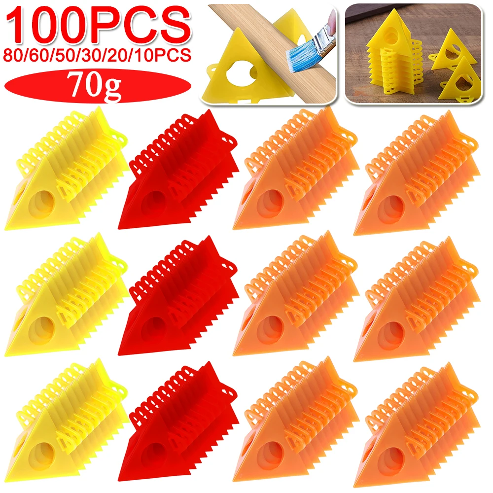 10-100pcs Triangle Pyramid Stands Paint Carpenter Tool Kit Triangle Stand Wood Support Lift Pads Feet Woodworking Accessories