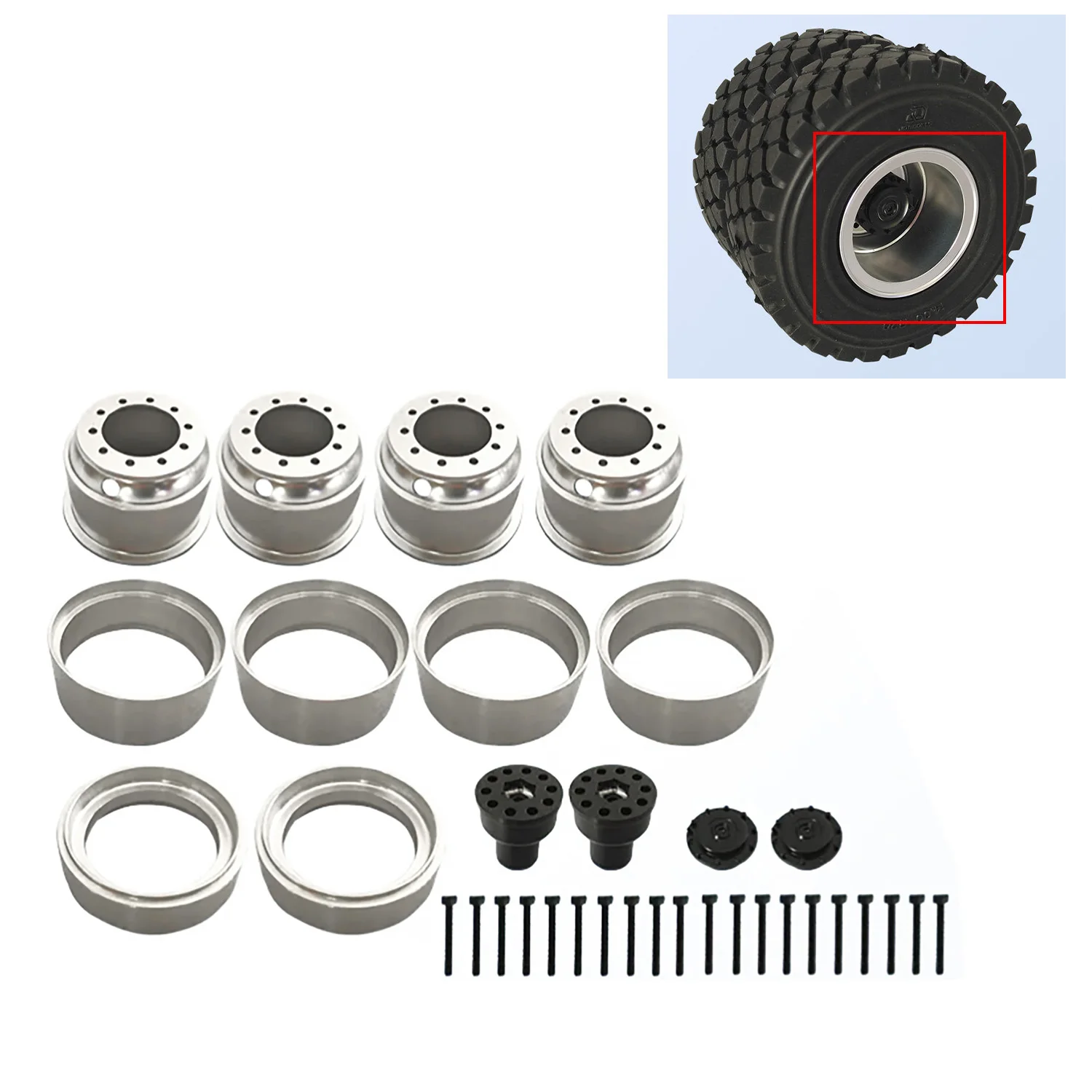 

Spare Metal Wheel Hub for JDM-81 100mm Off Road Tire 1/14 DIY TAMIYA Remoted Tractor Truck 56371 56344 56379 Model Refit Part