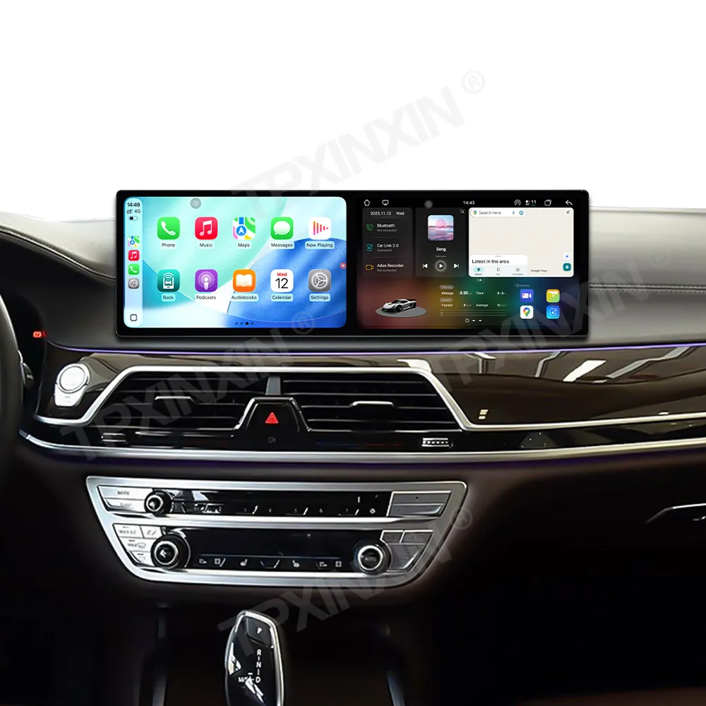 

Автомобильный радиоприемник с двумя экранами Android 15 для BMW 7 серии 2016-2018 CarPlay HD Экран GPS-навигация Мультимедийный плеер Стерео головное устройство