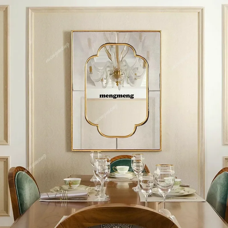 New design Customized Entrance Mirror Wall Hanging Restaurant Bedroom Makeup Mirror Combination Wall Light Luxury Decorative Mir