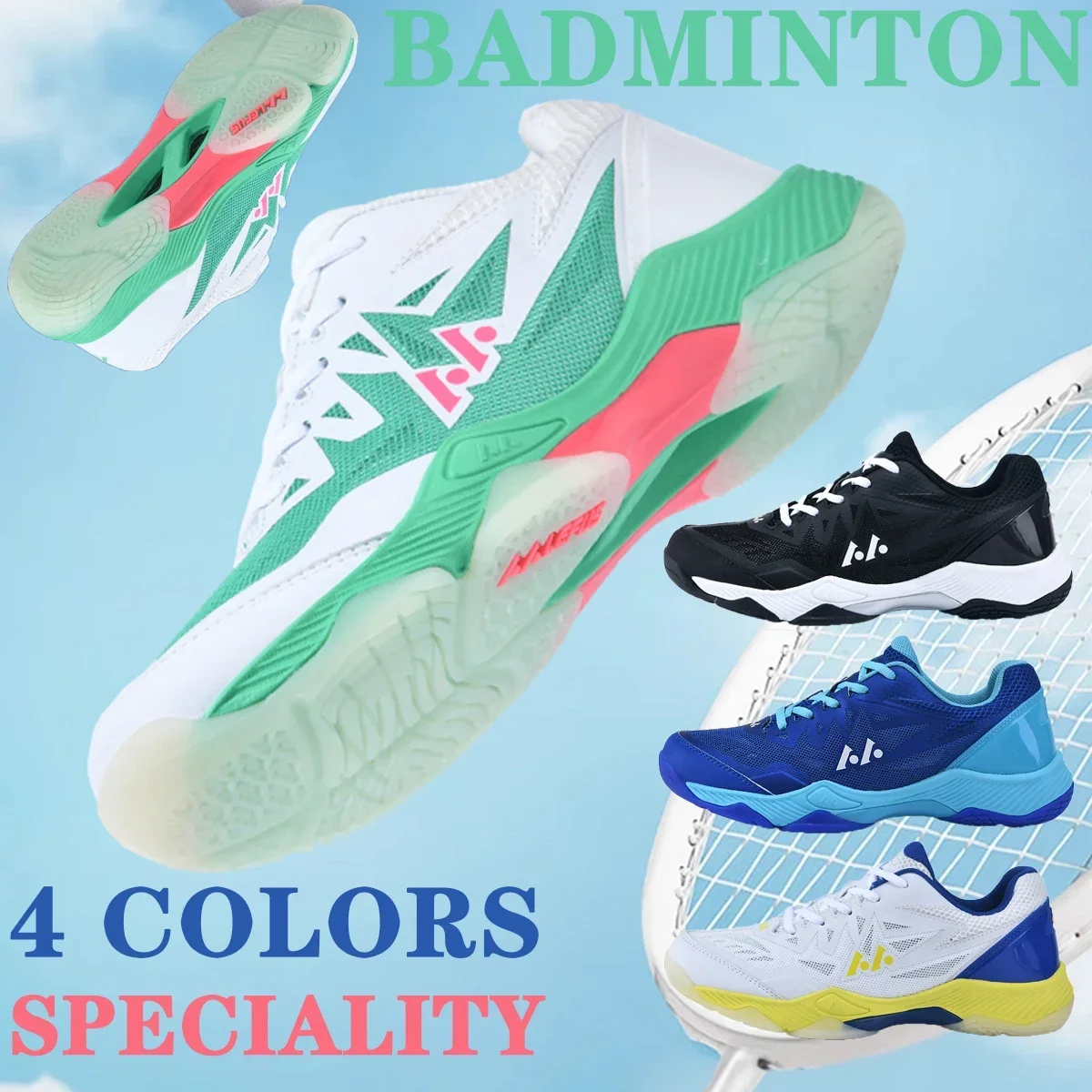 

Badminton Shoes for Men Tennis Sneaker Training Volleyball Tennis Female Non-slip Handball High Quality Comfortable Unisex