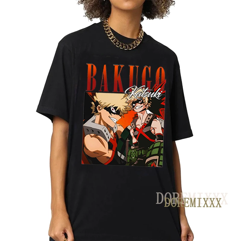 My Hero Academia Bakugo Katsuki T-shirt Men Women BAKUGO KATSUKI Fashion Streetwear High Quality Cotton T Shirt Casual Tees Tops