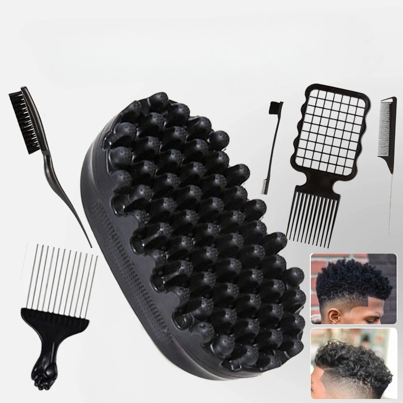 Esponja de pelo rizado profesional, cepillo giratorio, bobina mágica africana, onda, rastas, cepillo de pelo Natural, herramienta de Peinado Afro, salón