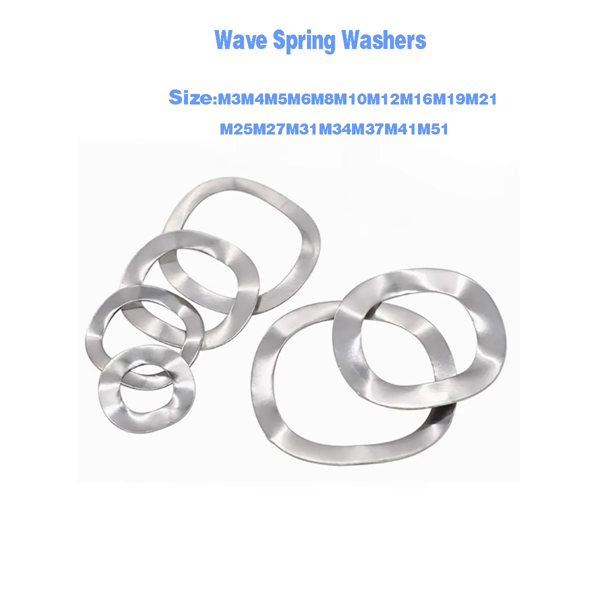 304 Stainless Steel Waveform Washer Three Wave Peak Gasket M3M4M5M6M8M10-M51