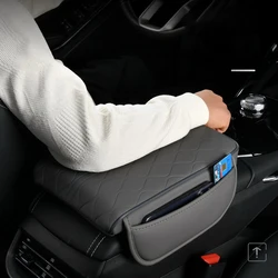 Caja de reposabrazos para coche, almohadilla de altura Universal de cuero con espuma viscoelástica, soporte de cojín protector para reposabrazos central automático