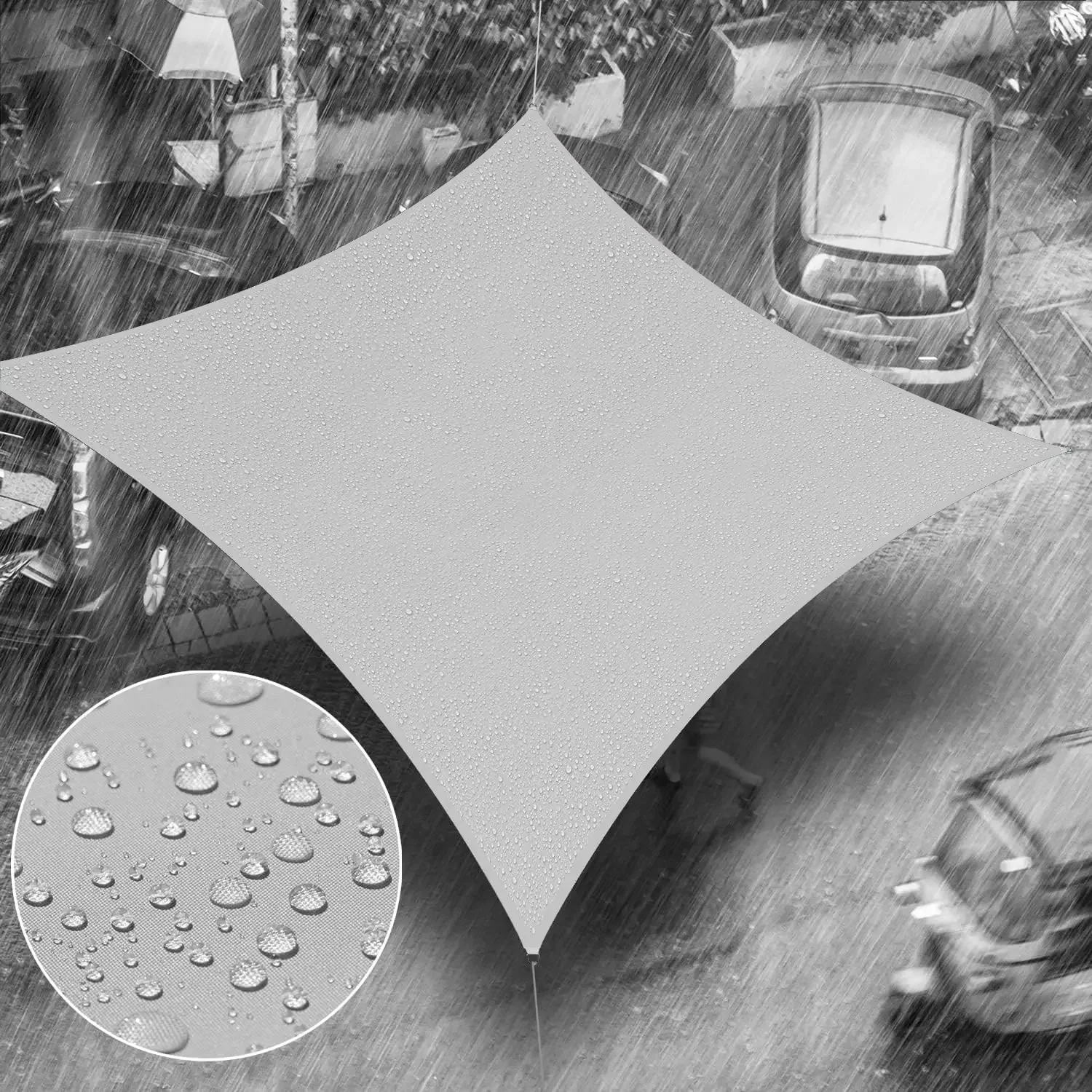 

14' x 20' Grey Square Waterproof Sun Shade Sail Order to Make Canopy Awning,UPF50+ 98%UV Blockage Water Resistant,(We Customize)