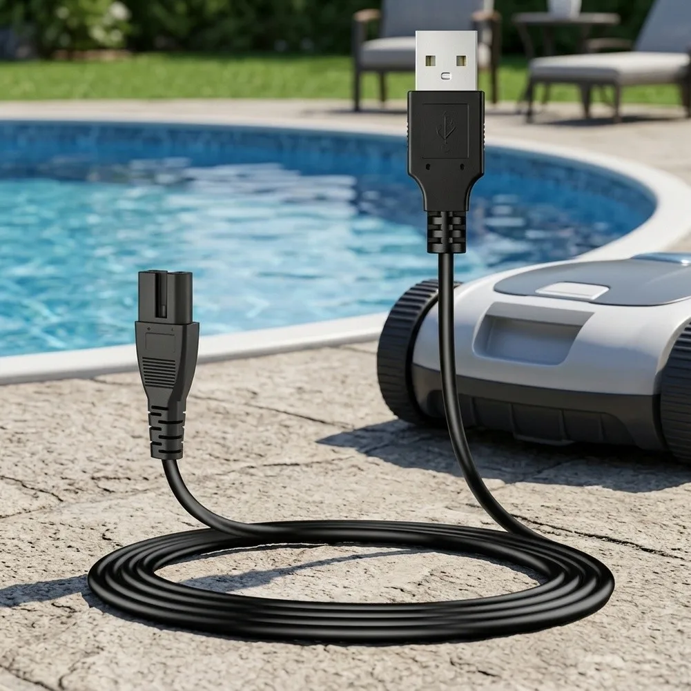 Replacement Power Cord Compatible with For Kokido For Xtrovac 100 110 200 and Telsa 5 Pool Vacuum 6.56 Ft 5V DC Voltage