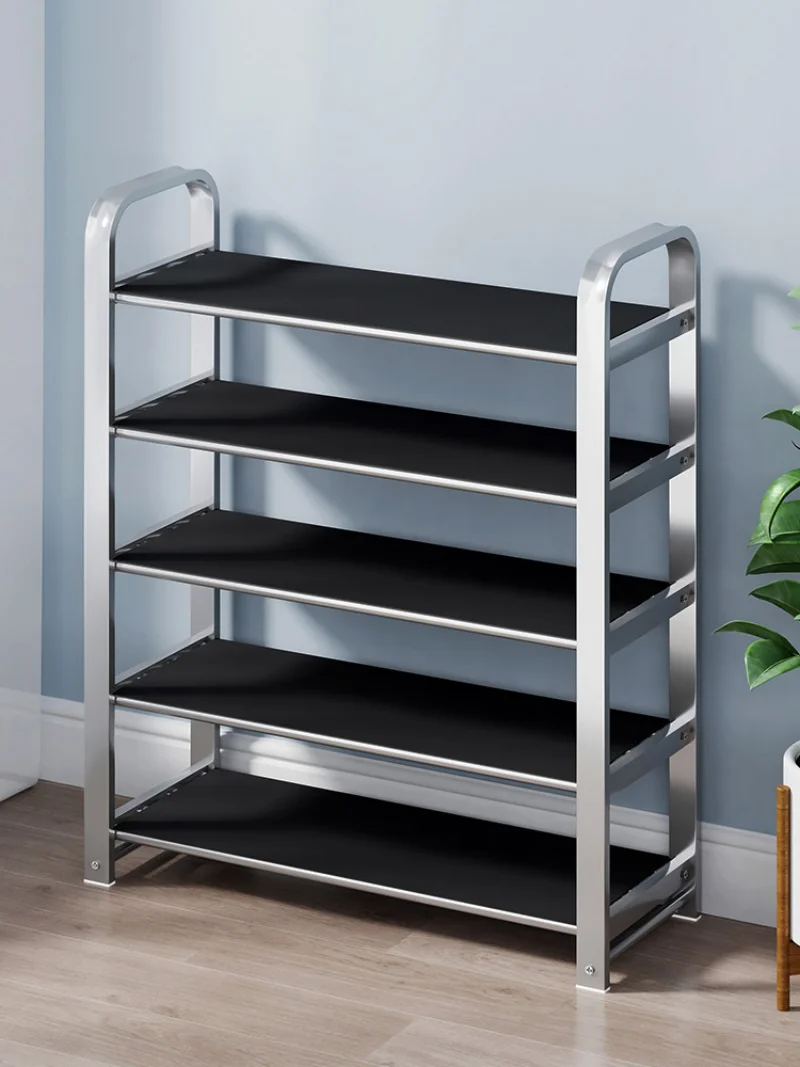 Shoe Shelf Simple Household Doorway Dormitory Stainless Steel Shoe Cabinet Rental House with Multiple Layers