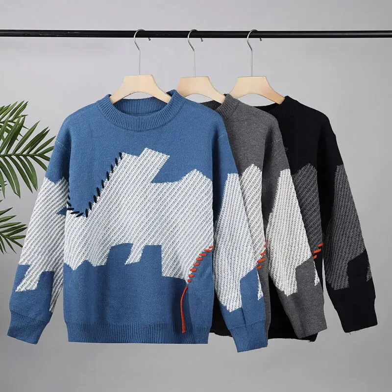 Male Pullovers Sweater For Men Spring Men's Clothing Fashion Autumn Men's Sweat-shirt Knit Casual Hombre Warm Solid Streetwear