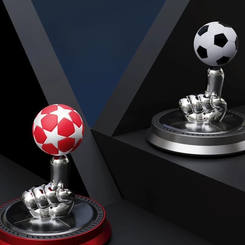 Solar Rotating Football Planet Car Aroma Diffuser Suspended Ornament Center Console Perfume Interior Decor Accessory