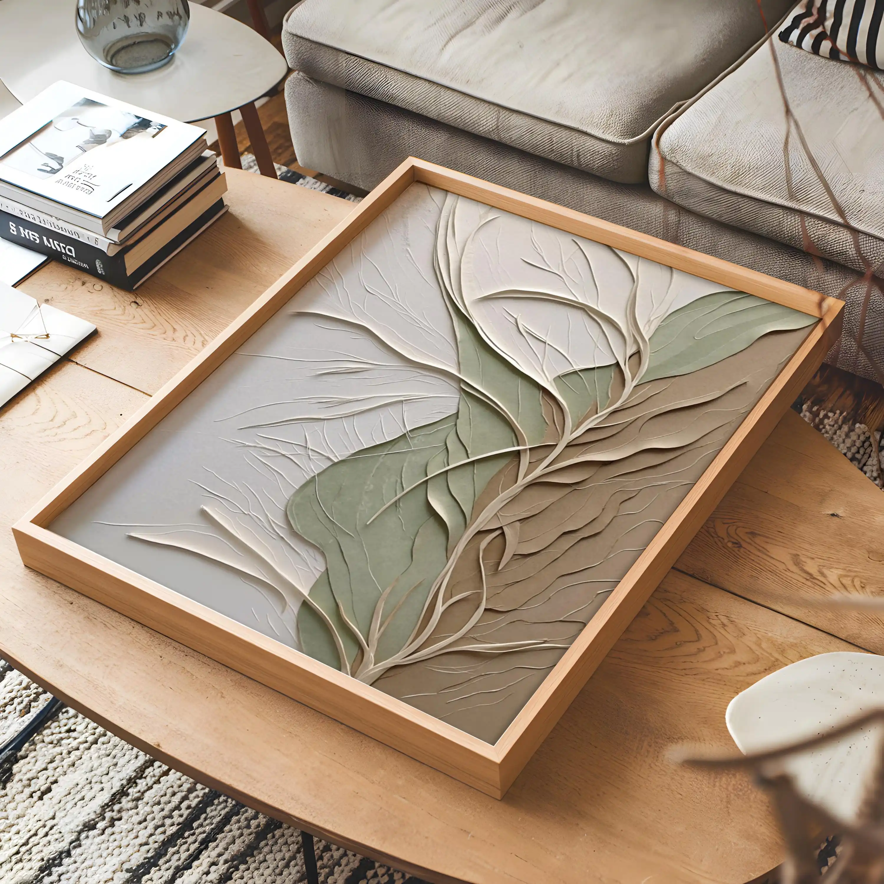 3pcs Textured Leaf Art Poster - đánh giá và giá Home Decor Luxury