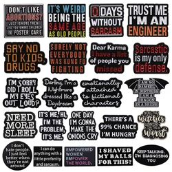 Black Letters Enamel Brooch TRUST ME I'M AN ENGINEER KEEP TALKING Metal Badges Punk Lapel Pins Jewelry Accessories Gifts