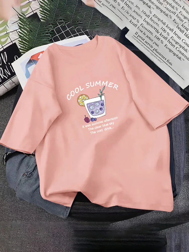 여성용 프린트 반팔 티셔츠, 하라주쿠 O넥 스트리트웨어, 루즈한 한국 스타일, 올매치 상의, 여름 티